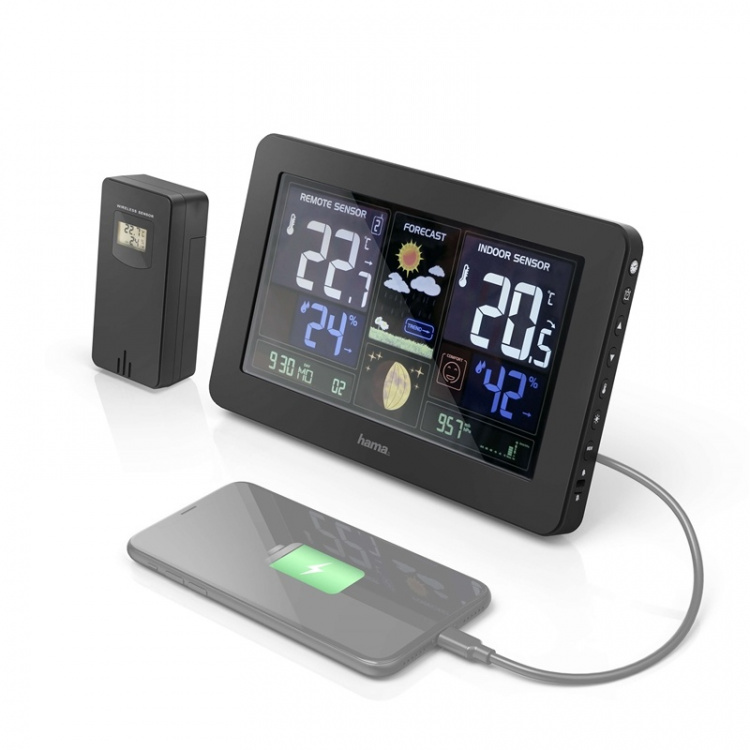 Hama Weather Station Premium Colour with USB-charging Hama Weather Station Premium Colour with USB-charging