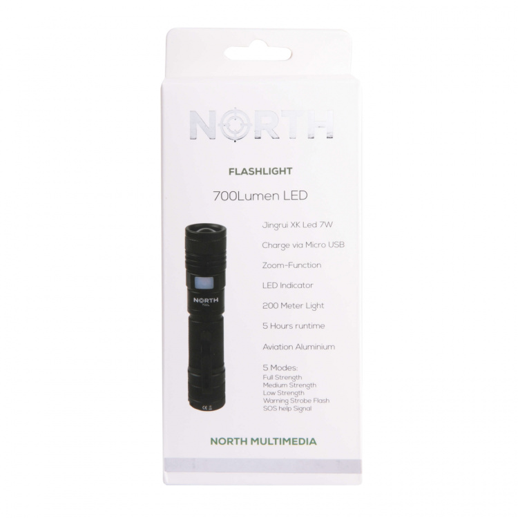 North Taskulamppu 700 Lumen Zoom Musta Aviation Aluminium 7W North Taskulamppu 700 Lumen Zoom Musta Aviation Aluminium 7W