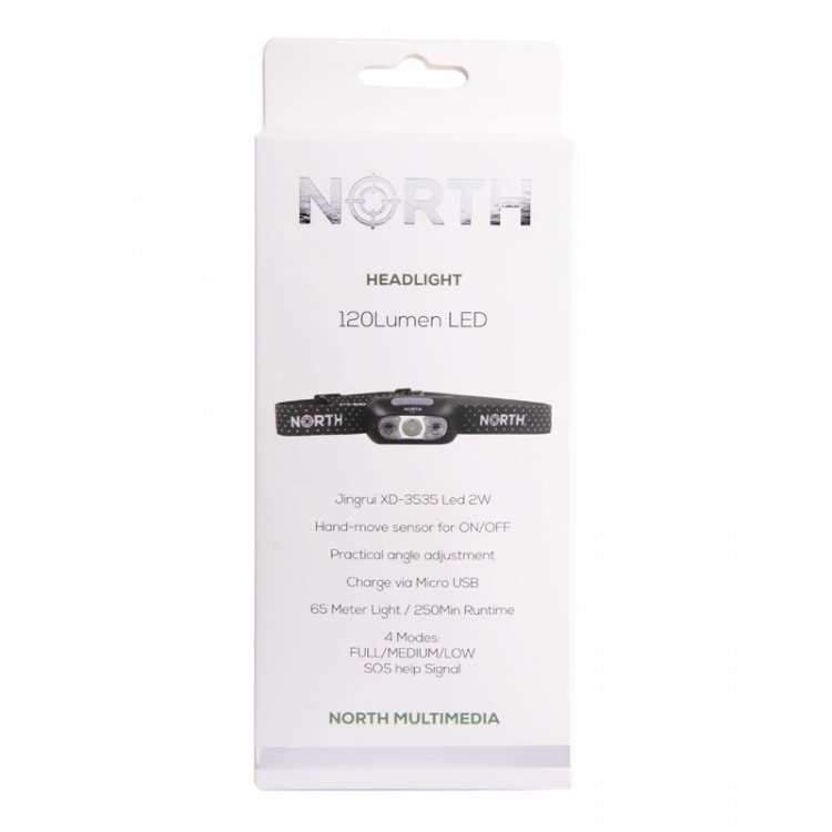 North Otsalamppu 120 Lumen Musta noin 65m Liikkeentunnistin