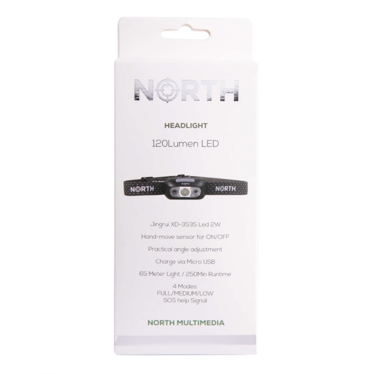 North Otsalamppu 120 Lumen Musta noin 65m Liikkeentunnistin