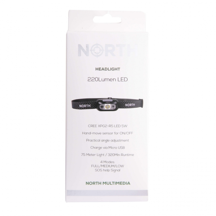 North Otsalamppu Cree-Led (Xpg2) Anturiohjaus Musta 75m