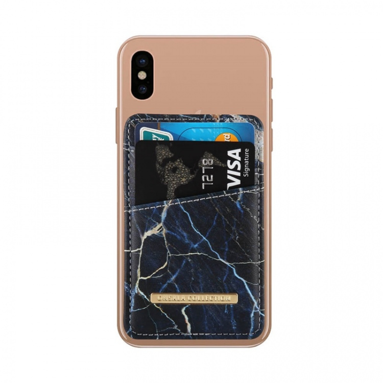 Onsala COLLECTION Korttikotelo Black Galaxy Marble Universaali 2 Korttipaikkaa