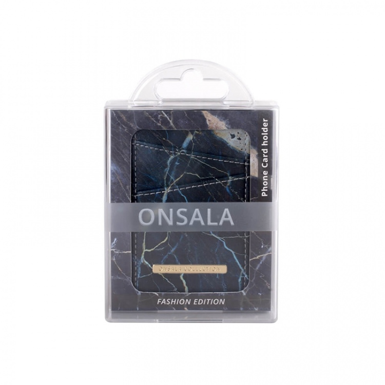 Onsala COLLECTION Korttikotelo Black Galaxy Marble Universaali 2 Korttipaikkaa
