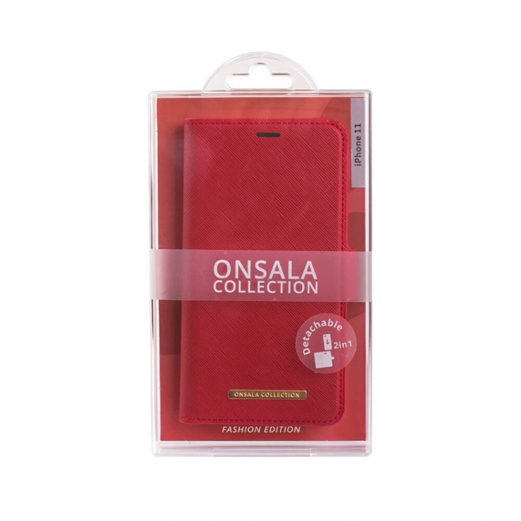 Onsala Lompakko iPhone 12 Mini Saffiano Red Onsala Lompakko iPhone 12 Mini Saffiano Red