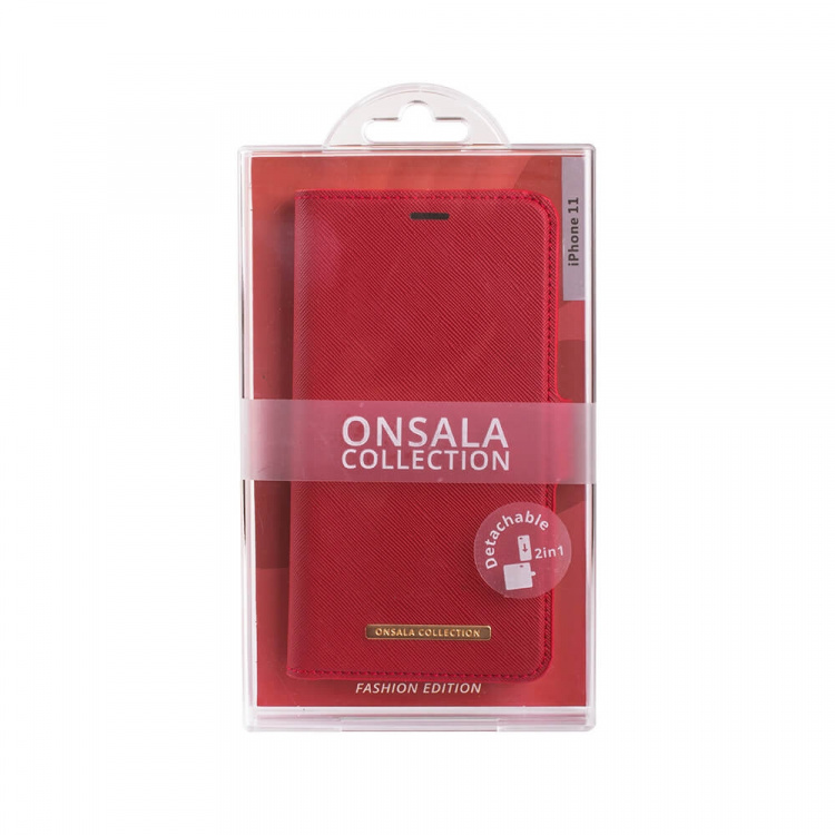Onsala Lompakko iPhone 12 Mini Saffiano Red Onsala Lompakko iPhone 12 Mini Saffiano Red