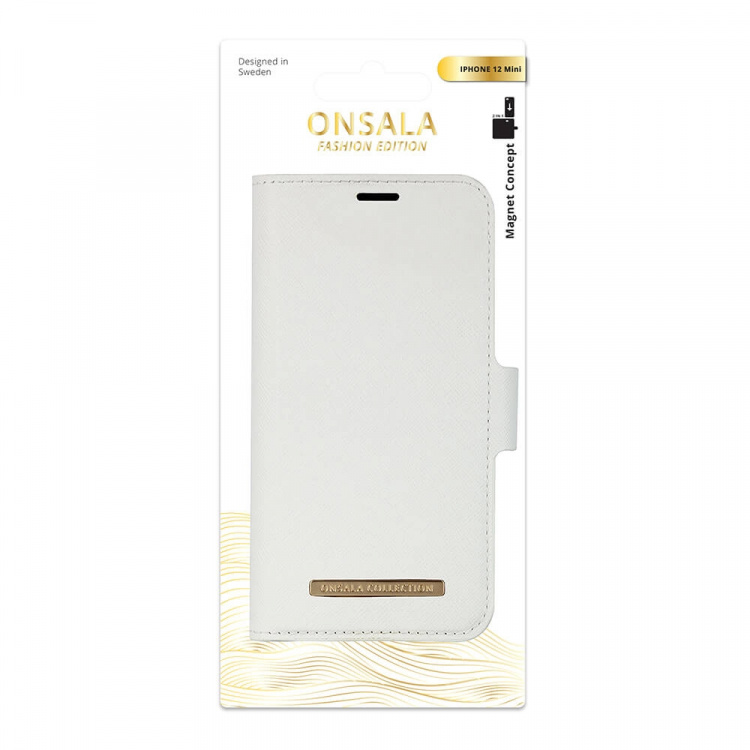 Onsala Lompakko iPhone 12 Mini Saffiano White
