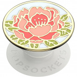 PopSockets Enamel Blooming Peony Pink Avtagbart Grip med Ställfunktion Premium