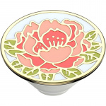 PopSockets Enamel Blooming Peony Pink Avtagbart Grip med Ställfunktion Premium