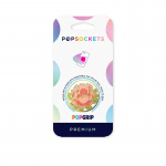 PopSockets Enamel Blooming Peony Pink Avtagbart Grip med Ställfunktion Premium