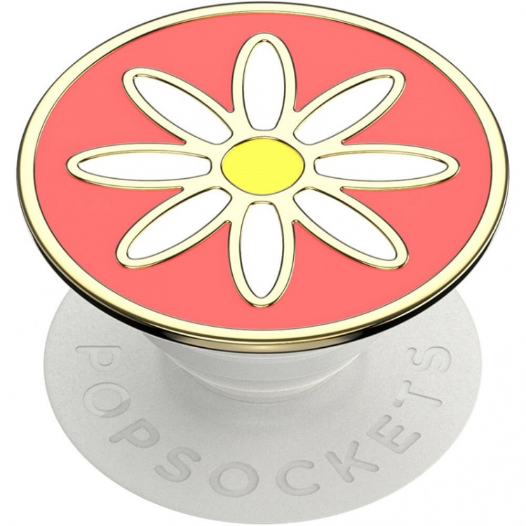 PopSockets Enamel Quaint Daisy Coral Irrotettava Grip Telinetoiminnolla Premium