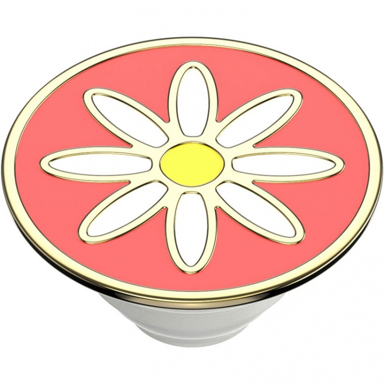 PopSockets Enamel Quaint Daisy Coral Irrotettava Grip Telinetoiminnolla Premium