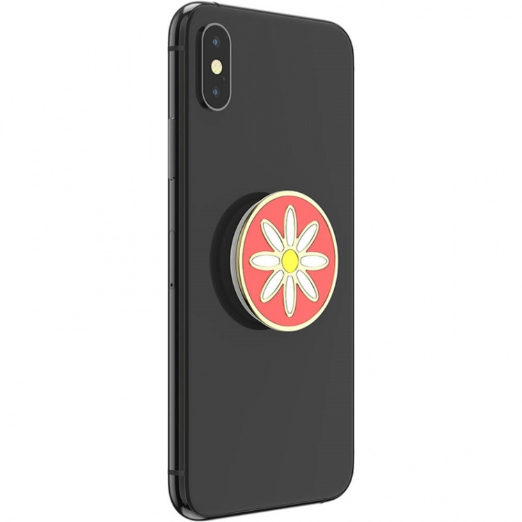 PopSockets Enamel Quaint Daisy Coral Irrotettava Grip Telinetoiminnolla Premium