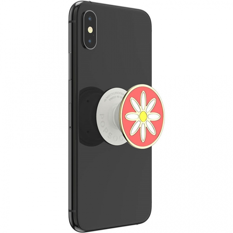 PopSockets Enamel Quaint Daisy Coral Irrotettava Grip Telinetoiminnolla Premium