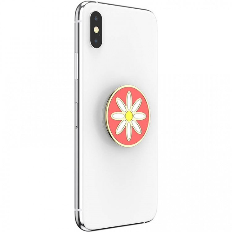 PopSockets Enamel Quaint Daisy Coral Irrotettava Grip Telinetoiminnolla Premium