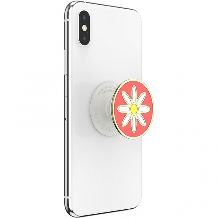 PopSockets Enamel Quaint Daisy Coral Irrotettava Grip Telinetoiminnolla Premium