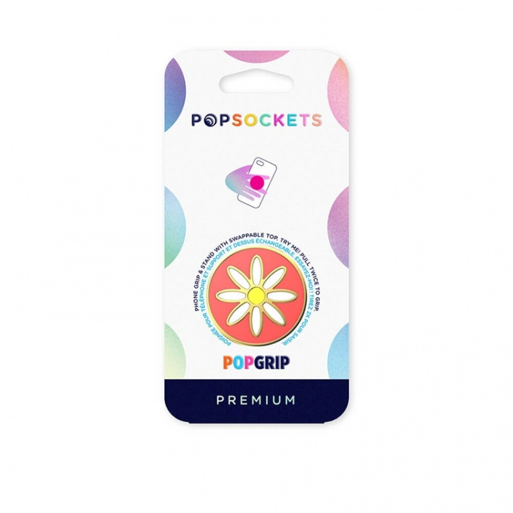 PopSockets Enamel Quaint Daisy Coral Irrotettava Grip Telinetoiminnolla Premium