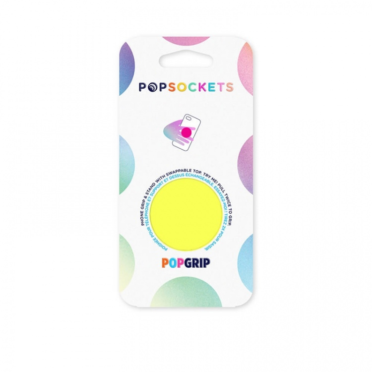PopSockets Neon Jolt Yellow Irrotettava Grip Telinetoiminnolla
