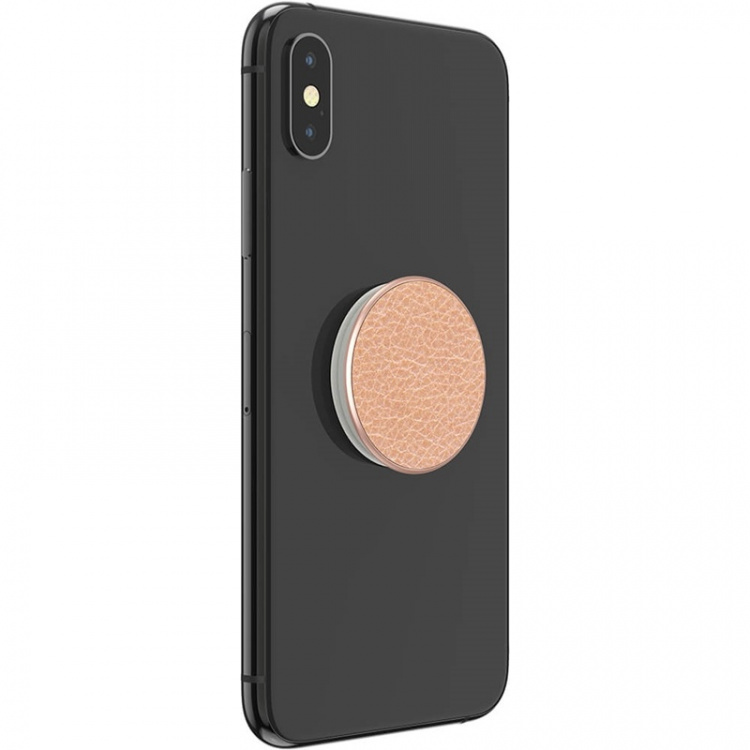 PopSockets Pebbled Vegan Leather Rose Gold Irrotettava Grip Telinetoiminnolla Premium