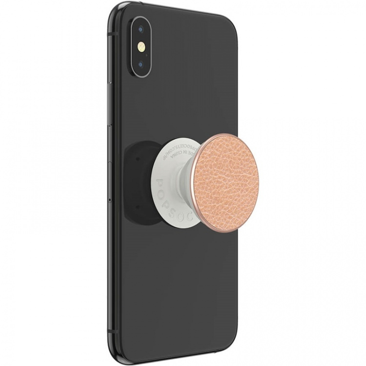 PopSockets Pebbled Vegan Leather Rose Gold Irrotettava Grip Telinetoiminnolla Premium