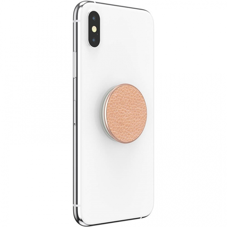 PopSockets Pebbled Vegan Leather Rose Gold Irrotettava Grip Telinetoiminnolla Premium