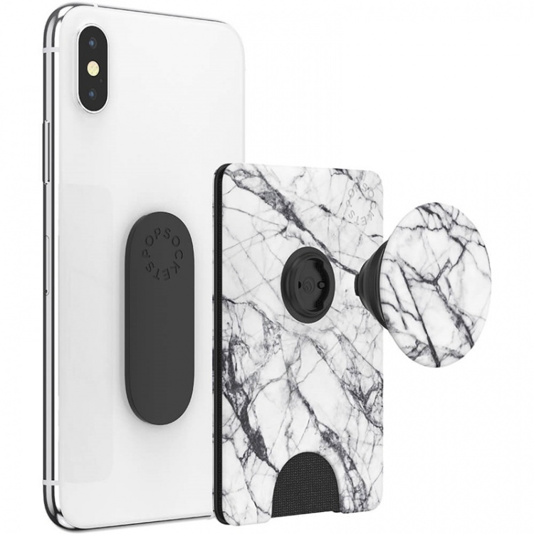 PopSockets Wallet Dove White Marble Irrotettava Puhelin Lompakko PopWallet+
