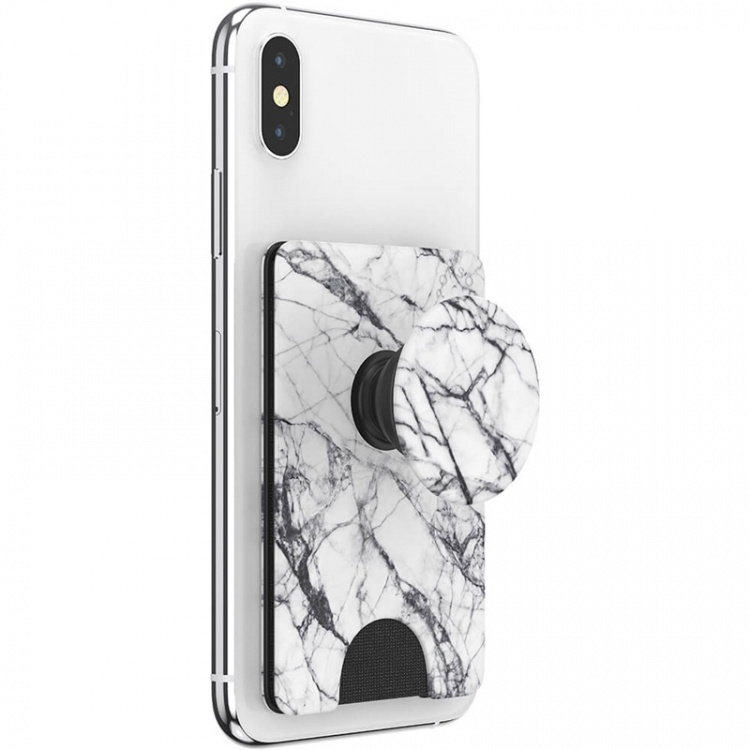 PopSockets Wallet Dove White Marble Irrotettava Puhelin Lompakko PopWallet+