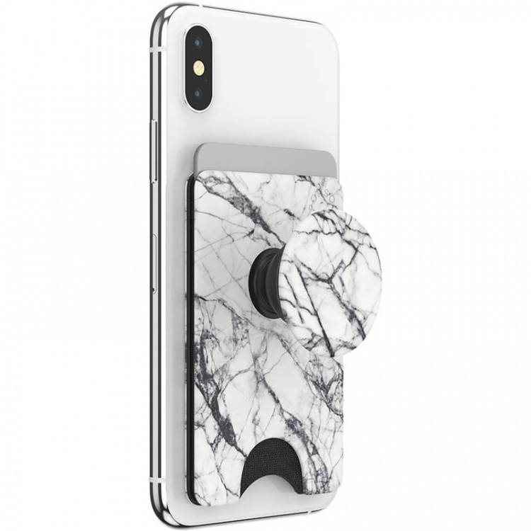 PopSockets Wallet Dove White Marble Irrotettava Puhelin Lompakko PopWallet+