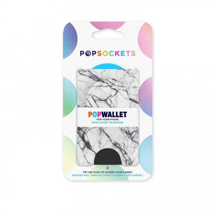 PopSockets Wallet Dove White Marble Irrotettava Puhelin Lompakko PopWallet+