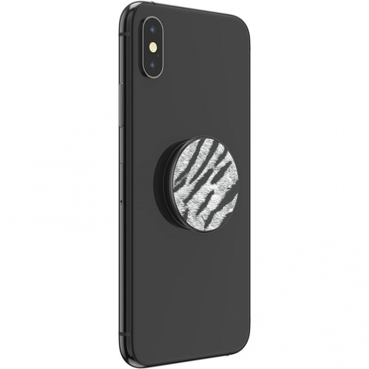 PopSockets Vegan Leather Zebra Irrotettava Grip Telinetoiminnolla Premium
