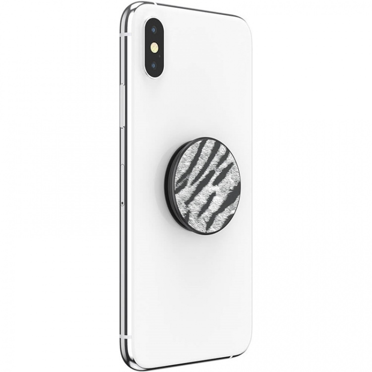 PopSockets Vegan Leather Zebra Irrotettava Grip Telinetoiminnolla Premium
