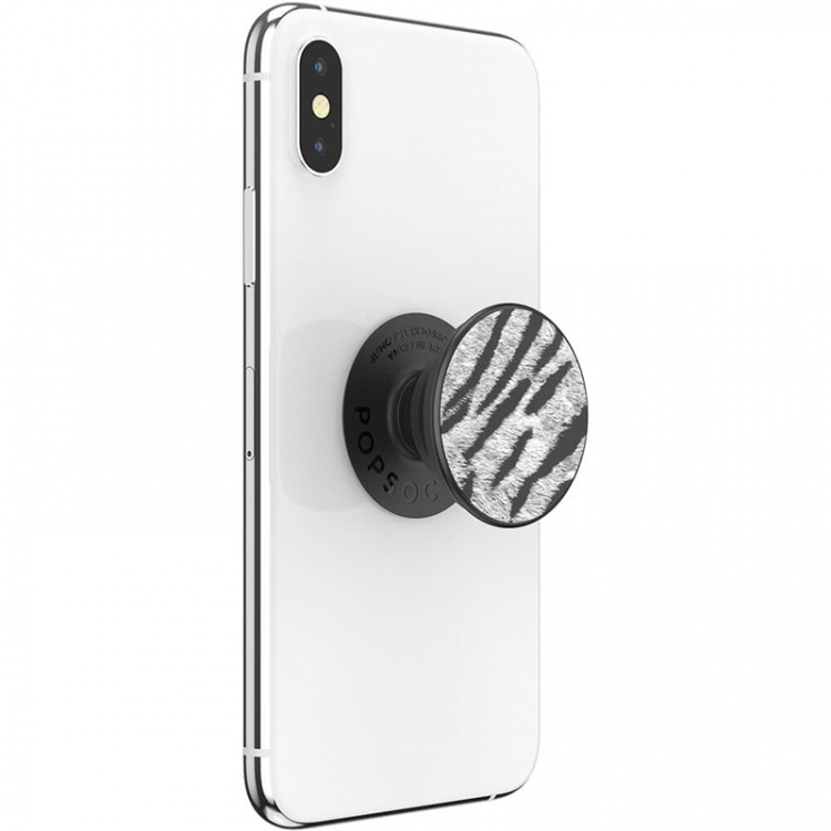 PopSockets Vegan Leather Zebra Irrotettava Grip Telinetoiminnolla Premium