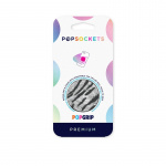 PopSockets Vegan Leather Zebra Irrotettava Grip Telinetoiminnolla Premium