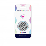 PopSockets Vegan Leather Zebra Irrotettava Grip Telinetoiminnolla Premium