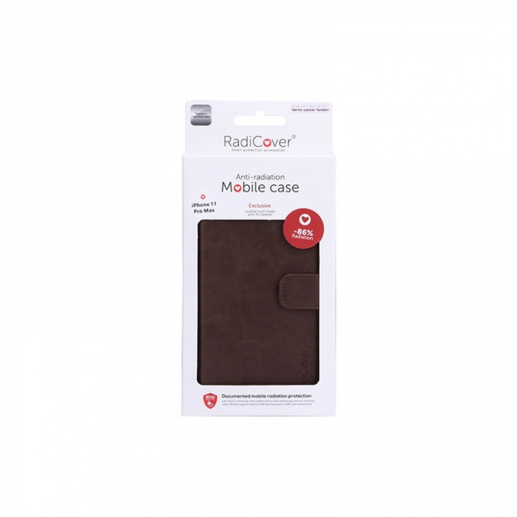 Radicover Säteilysuoja Lompakko PU iPhone 11 Pro Max Flipcover Ruskea Radicover Säteilysuoja Lompakko PU iPhone 11 Pro Max Flipcover Ruskea
