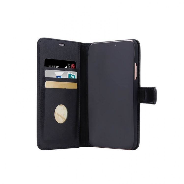 RADICOVER Säteilysuoja Lompakko PU iPhone 11 Pro Max Flipcover Musta