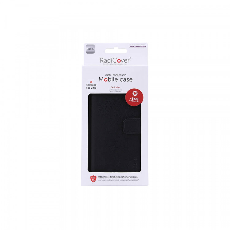 Radicover Säteilysuojattu Lompakko Tekonahka Samsung S20 Ultra Flipcover Musta Radicover Säteilysuojattu Lompakko Tekonahka Samsung S20 Ultra Flipcover Musta