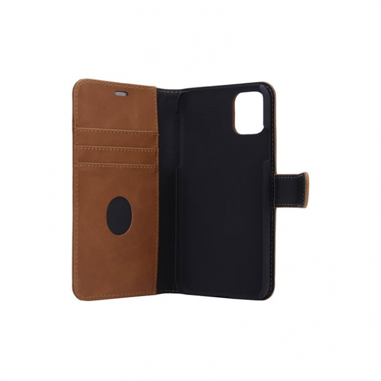 Radicover Strålningsskydd Mobilfodral Skinn iPhone 11 2in1 Magnetskal Brun