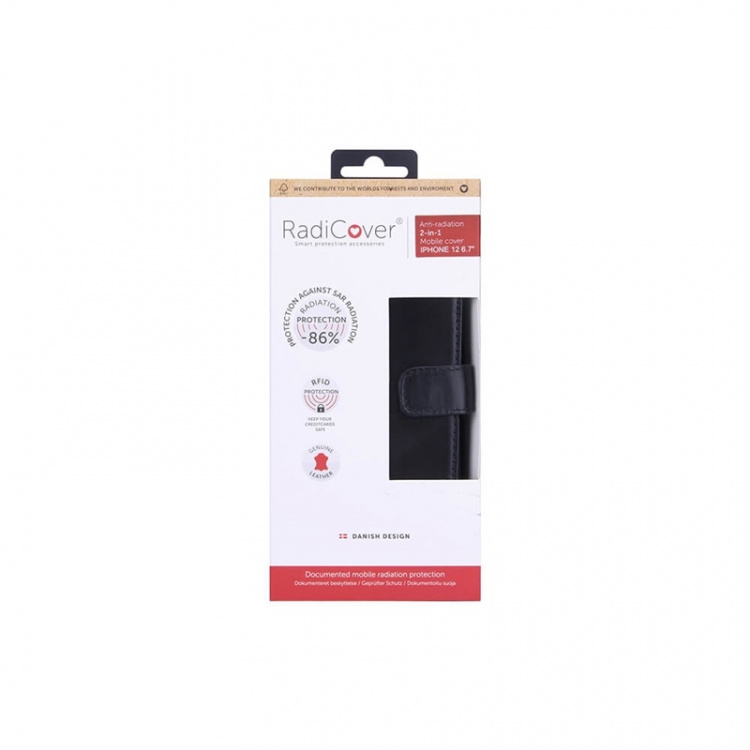 Radicover Lompakko iPhone 12 Pro Max Säteilysuojattu 2in1 RFID Musta Radicover Lompakko iPhone 12 Pro Max Säteilysuojattu 2in1 RFID Musta