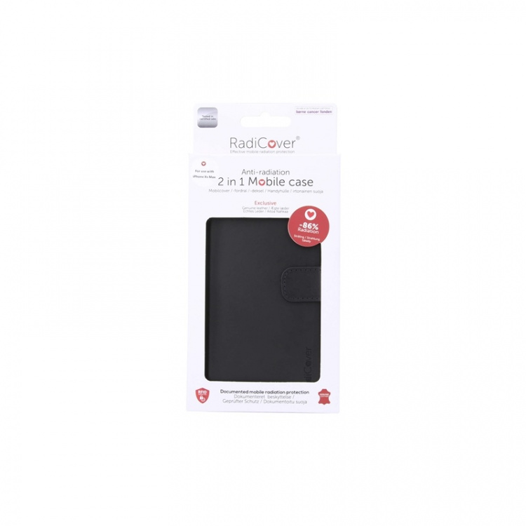 Radicover Säteilysuojattu Lompakko Nahka iPhone Xs Max 2in1 Magneetti Musta Radicover Säteilysuojattu Lompakko Nahka iPhone Xs Max 2in1 Magneetti Musta