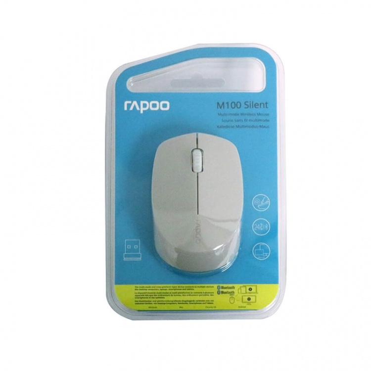 Rapoo Mouse M100 Silent Wireless Multi-Mode Light Grey