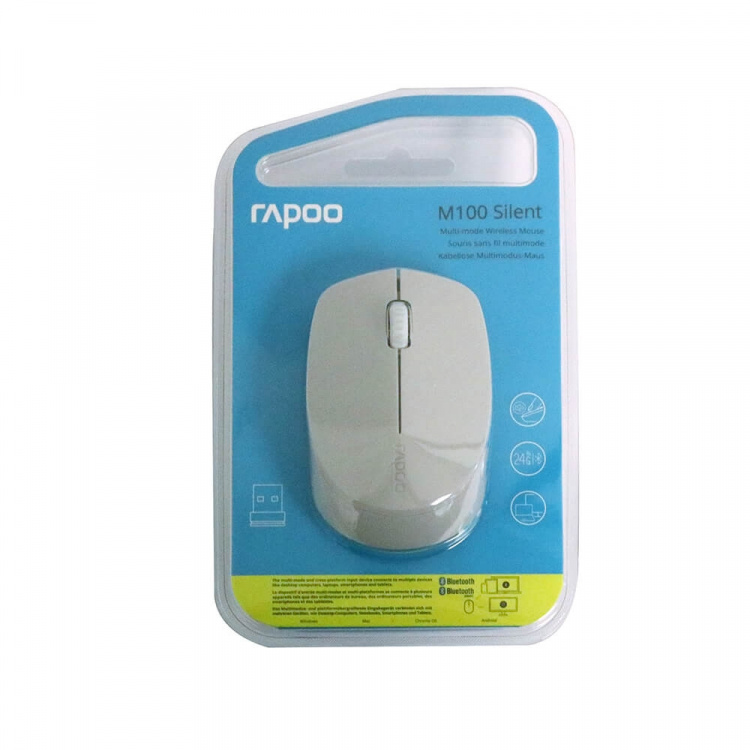 Rapoo Mouse M100 Silent Wireless Multi-Mode Light Grey