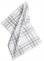 Kosta Linnewäfveri, Återvunnen kökshandduk (40x60cm), Rutig, Grå