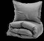 Nottingham Bäddset King size, Satin, Ljusgrå