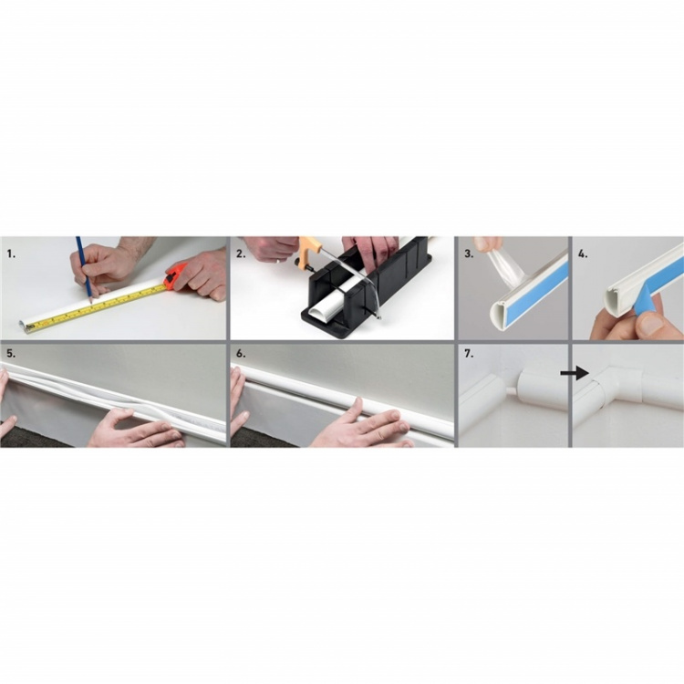 D-LINE Kaapelikanavasetti 22x22mm 3x Kaapelikanava/Lisätarvikkeet 1.0m