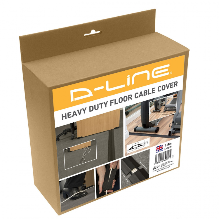 D-LINE Lattia Kaapelikanava PVC Pro Musta 1.8m