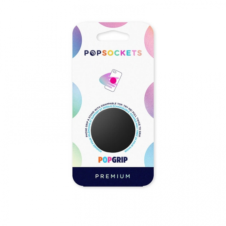 PopSockets Aluminum Black Irrotettava Grip Telinetoiminnolla Premium