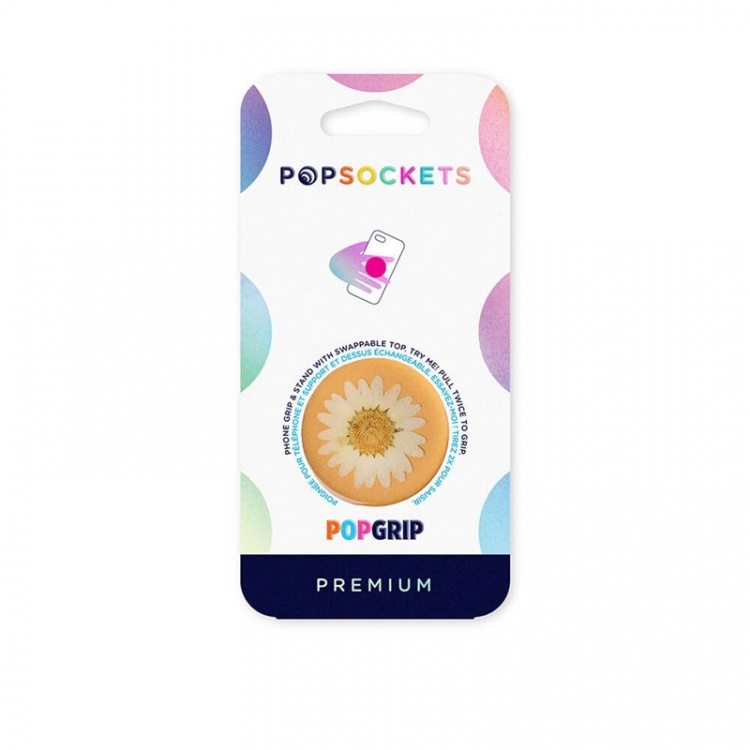 PopSockets Pressed Flower White Daisy Irrotettava Grip Telinetoiminnolla Premium