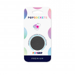 PopSockets Pebbled Vegan Leather Black Irrotettava Grip Telinetoiminnolla Premium