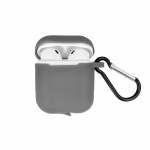 Airpods Suojakotelo koukulla, harmaa