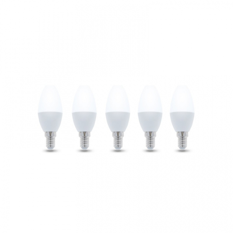 LED-lamppu E14, C37, 6W, 230V, 4500K 5-pack, valkoinen neutraali